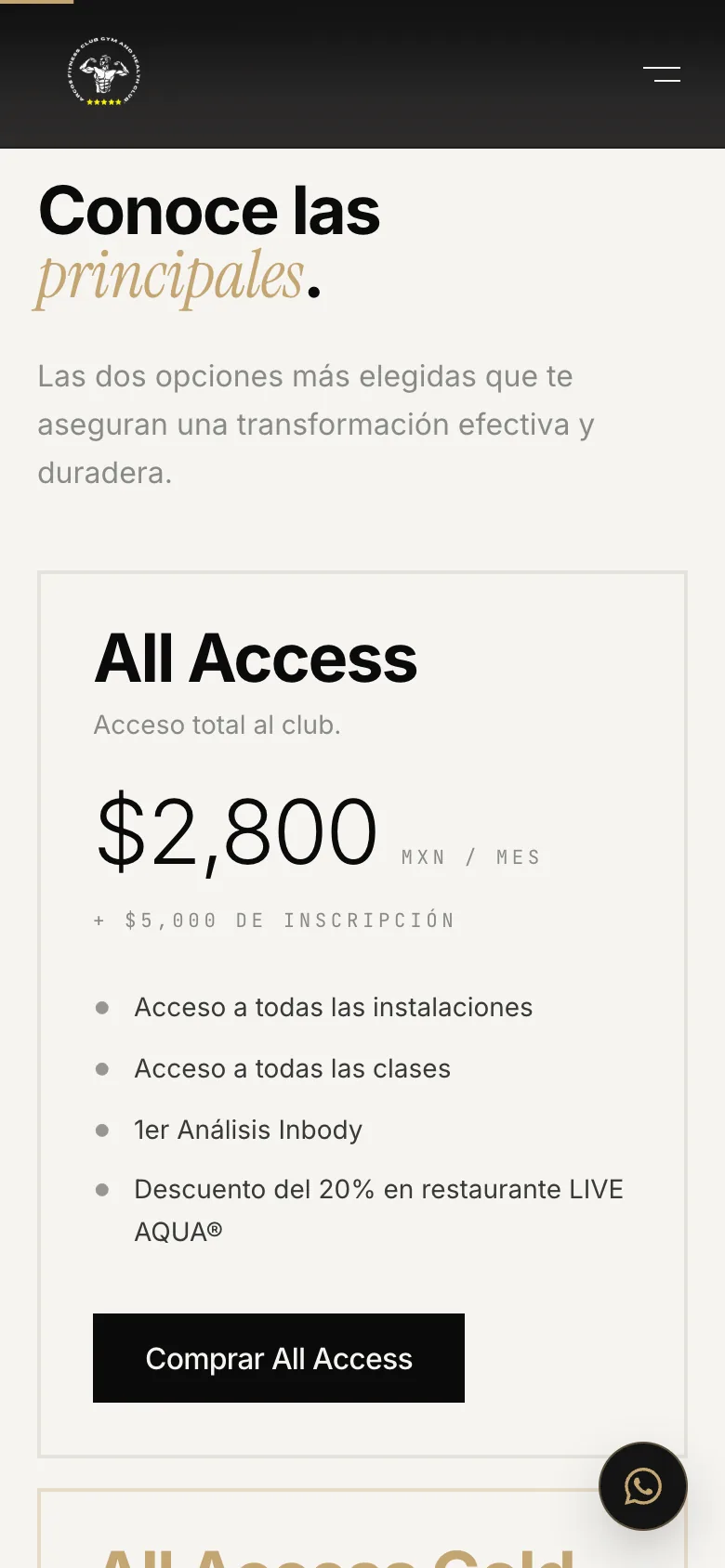Membresías en móvil