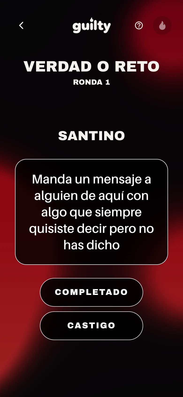 Reto en móvil durante la partida
