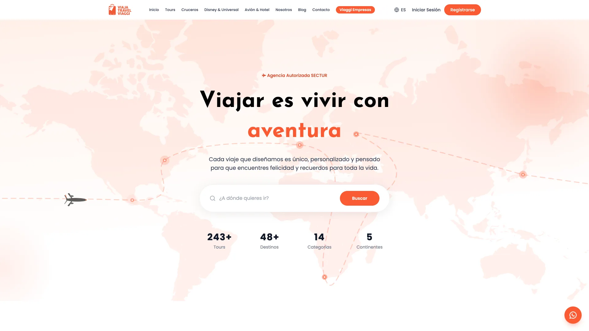 Home de la agencia con buscador
